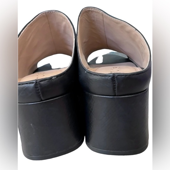 NURTURE black pebble grain leather PRESLEA chunky heels women’s shoes size 6 - Picture 13 of 14